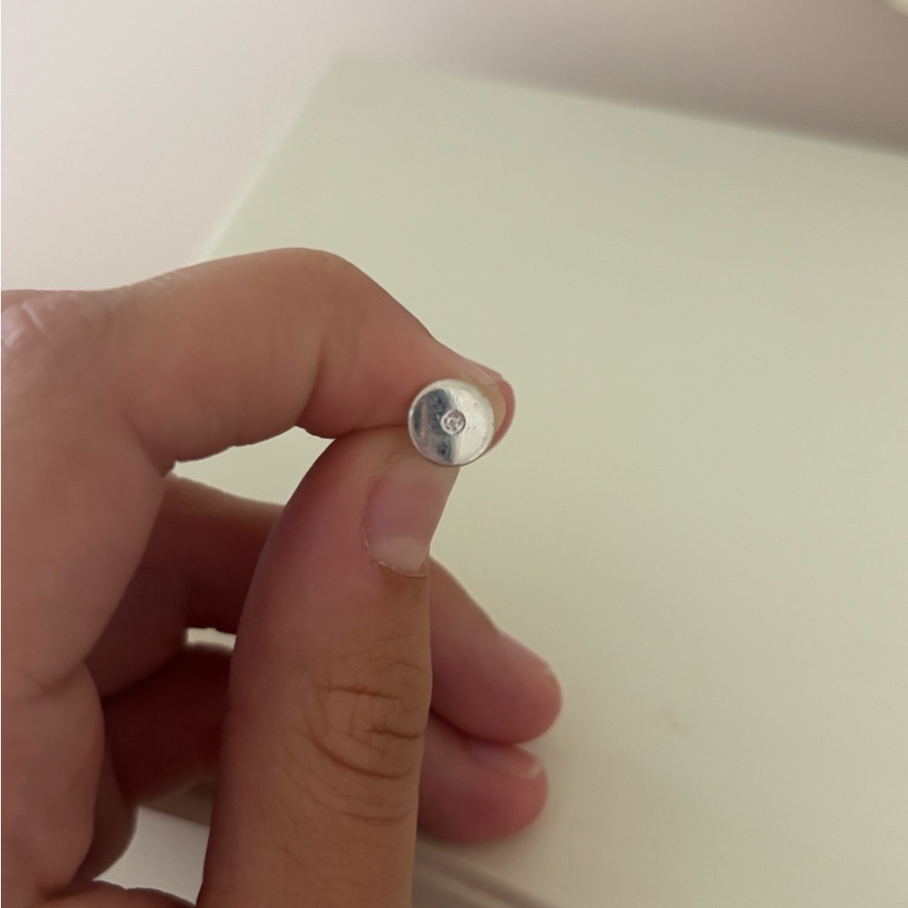 Diamond Silver Stud Earring